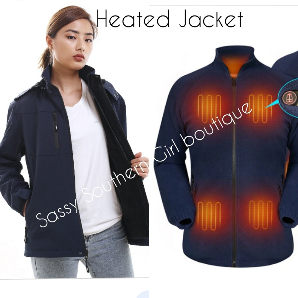 ⭐🆕Navy fleece heated jacket
